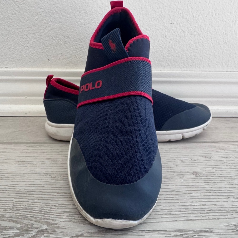 Polo Ralph Lauren Barnes II Kids Navy Red Slip On Sneakers RF103112 Size 3